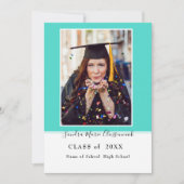 Faire-part Moderne Simple Minimal Aqua Bleu Turquoise A (Devant)