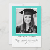 Faire-part Moderne Simple Minimal Aqua Bleu Turquoise A (Dos)