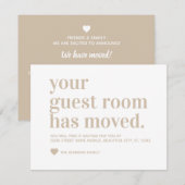 Faire-part Moderne Simple Nous avons déménagé Chambre d'hôtes (Devant / Derrière)