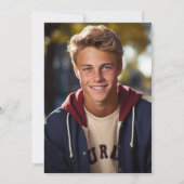 Faire-part Moderne Simple Photo Rouge Graduation (Dos)