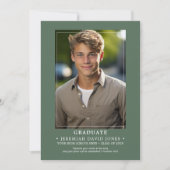 Faire-part Moderne Simple Sage Green Photo Graduation (Devant)