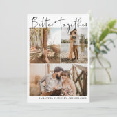 Faire-part Moderne simple script chic 6 photos fiançailles (Debout devant)