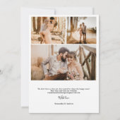 Faire-part Moderne simple script chic 6 photos fiançailles (Dos)