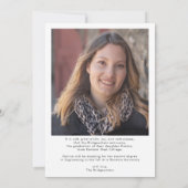 Faire-part Moderne Simple Script Deux Photos Graduation (Dos)