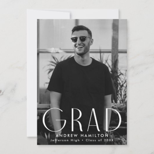 Faire-part Moderne Simplicité Photo Graduation (Devant)