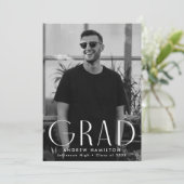 Faire-part Moderne Simplicité Photo Graduation (Debout devant)
