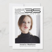 Faire-part Moderne Sophistiqué Futuriste Diplôme Photo (Devant)