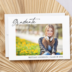 Faire-part Moderne Stylish Calligraphie Encre Graduation