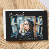 Faire-part Moderne Stylish Calligraphie Encre Photo Graduatio