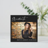 Faire-part Moderne Stylish Calligraphie Encre Photo Graduatio (Debout devant)