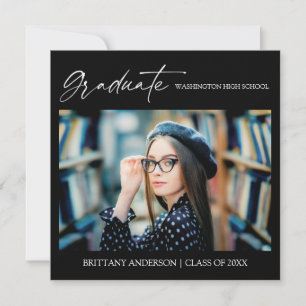 Faire-part Moderne Stylish Calligraphie Encre Script Graduati