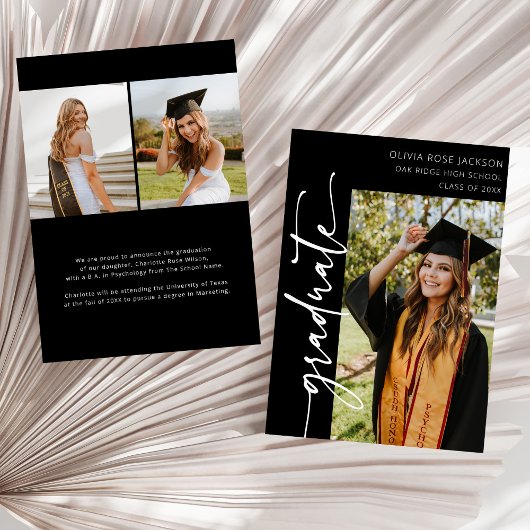 Faire-part Moderne tendance 3 Photo Collage Graduation