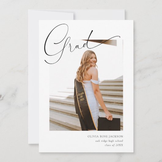 Faire-part Moderne tendance Décontracté 4 photo Graduation (Devant)