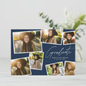 Faire-part Moderne tendance diplômé 7 photo marine diplôme (Debout devant)