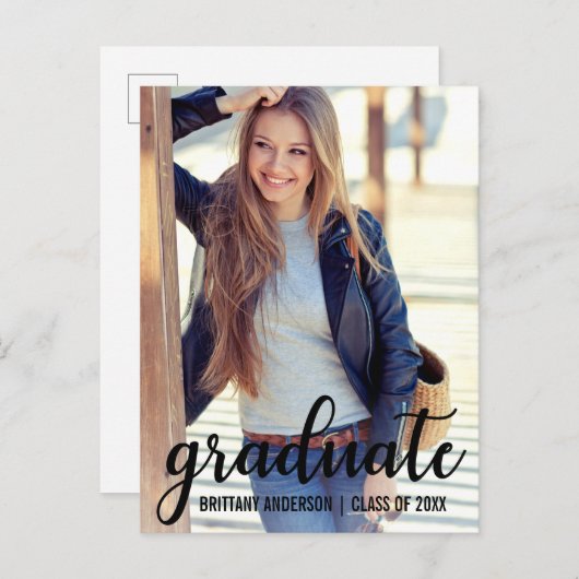 Faire-part moderne tendance pour les diplômes (Devant / Derrière)