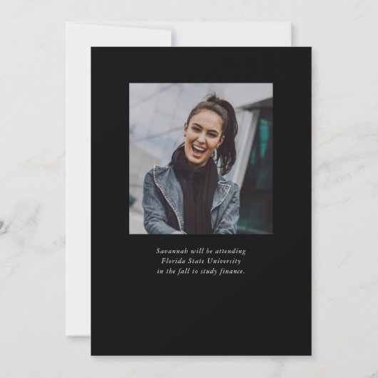 Faire-part Moderne tendance Script simple Deux diplômes photo (Dos)