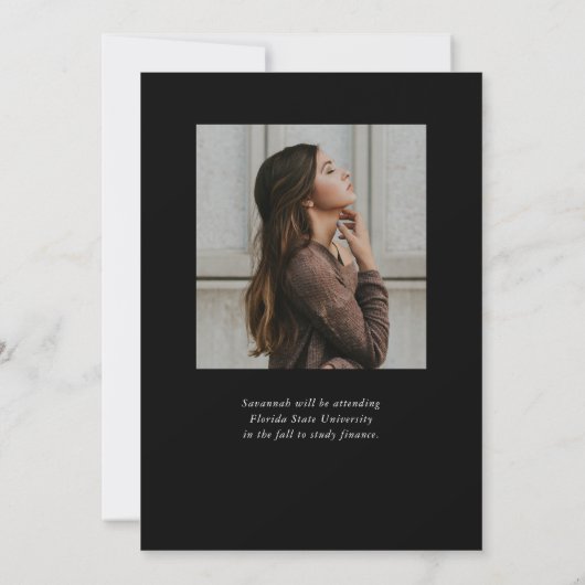 Faire-part Moderne tendance Script simple Deux diplômes photo (Dos)