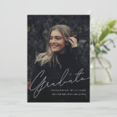 Faire-part Moderne tendance Script simple Deux diplômes photo (Debout devant)