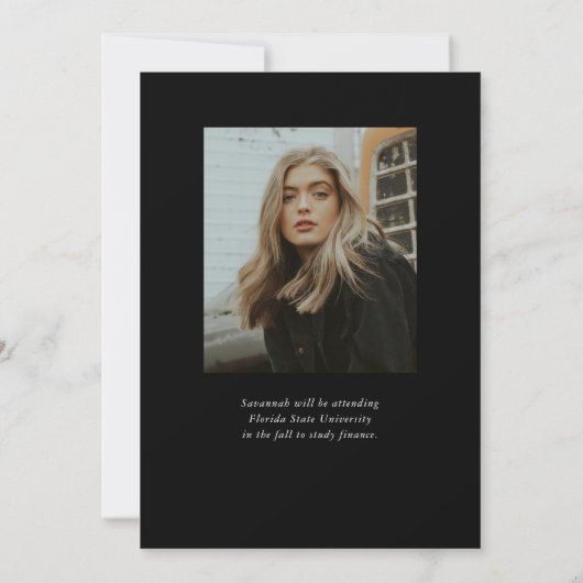 Faire-part Moderne tendance Script simple Deux diplômes photo (Dos)