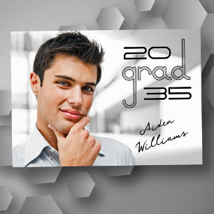 Faire-part Moderne tendance Transparent High Tech Photo Grad