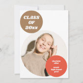 Faire-part Moderne Unique Rétro Apesthétique Photo Graduation (Devant)