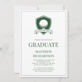 Faire-part Moderne Vert et Blanc Simple Diplôme de Golf (Devant)