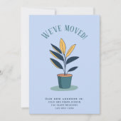 Faire-part Moderne "We’ve Moved" avec plante de la maison en  (Devant)