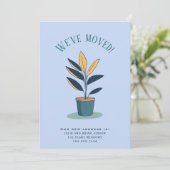 Faire-part Moderne "We’ve Moved" avec plante de la maison en  (Debout devant)