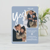 Faire-part Moderne yes 2 photos arch periwinkle fiançailles (Debout devant)