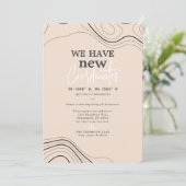 Faire-part Modernes De Nouvelles Coordonnées Peach Moving (Debout devant)