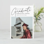 Faire-part Modernisation Script Graduate 2 Photos Graduation (Debout devant)