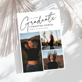 Faire-part Modernisation Script Graduate 3 Photos Graduation