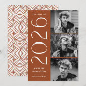 Faire-part Modernité Simplicité Rust 3 Photo 2023 Remise de d (Devant / Derrière)