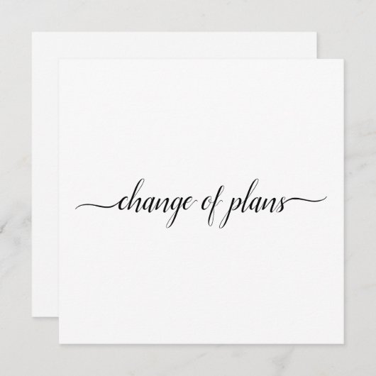 Faire-part Modification de plans Mariage Annulé ou reprogramm (Devant / Derrière)