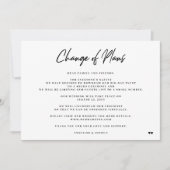 Faire-part Modification des plans élégant mariage de réductio (Devant)