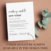 Faire-part Modification des plans Mise à jour du nouveau Mari