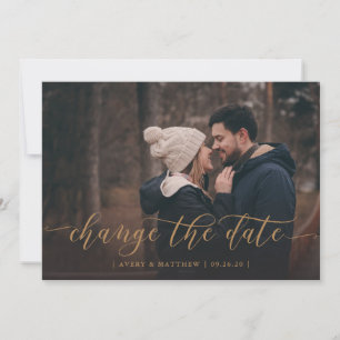 Faire-part Modifier La Date Photo Minimale Moderne Calligraph