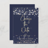 Faire-part Modifier l'arrière - plan bleu date (Devant / Derrière)