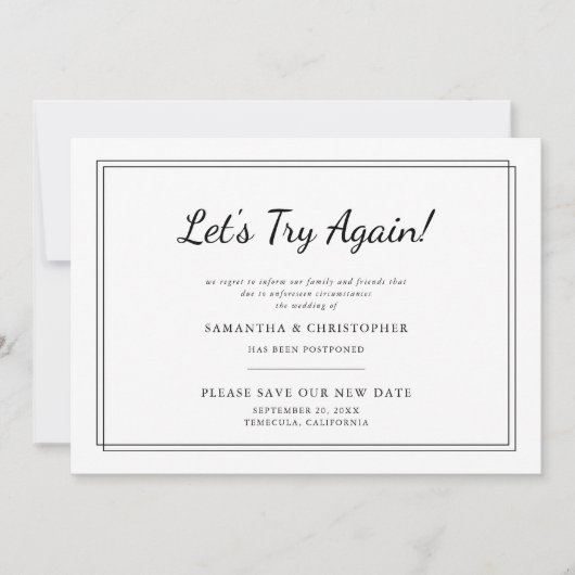 Faire-part Modifier le Mariage de date Réessayer (Devant)