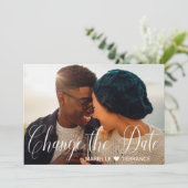 Faire-part Modifier le Mariage de script blanc de la photo da (Debout devant)