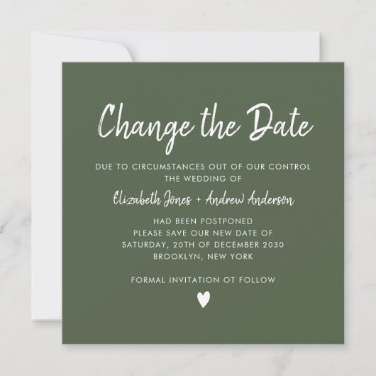Faire-part Modifier le script de date Moderne Calligraphie Ve (Devant)