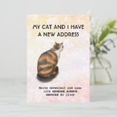 Faire-part Moi et mon chat avons déménagé Annonce (Debout devant)