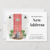 Faire-part Moi et mon chat Nouvelle adresse Porte pour chat g (Devant)
