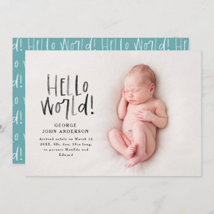 Faire-part Moins chic moderne typographie photo naissance