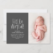 Faire-part Moins chic moderne typographie photo naissance (Devant)