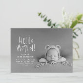 Faire-part Moins chic moderne typographie photo naissance (Debout devant)