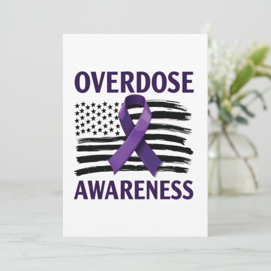 Faire-part Mois de sensibilisation à la surdose Étiquette amé (Debout devant)