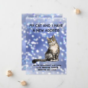 Faire-part Mon chat et moi avons déménagé Annonce