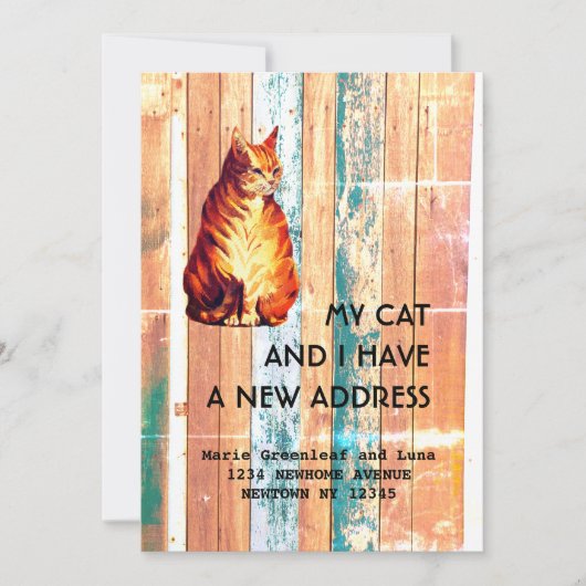 Faire-part Mon chat et moi avons déménagé Annonce (Devant)