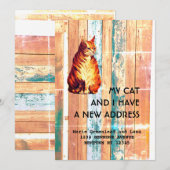 Faire-part Mon chat et moi avons déménagé Annonce (Devant / Derrière)